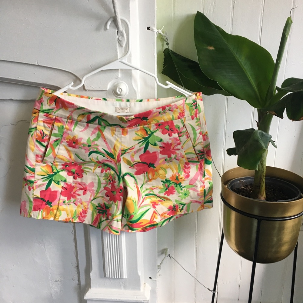 J Crew Factory side zip floral shorts